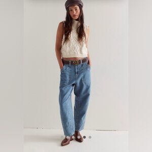 Free People High Rise Denim Jeans in Sky Blue
